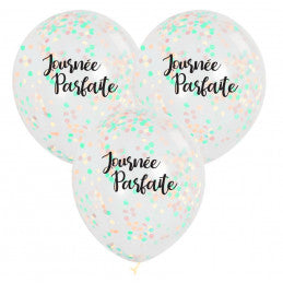 18 Ballons Confettis "Journée Parfaite" 30 cm