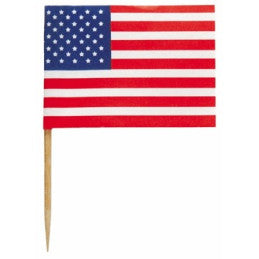 30 Mini Piques Drapeaux USA