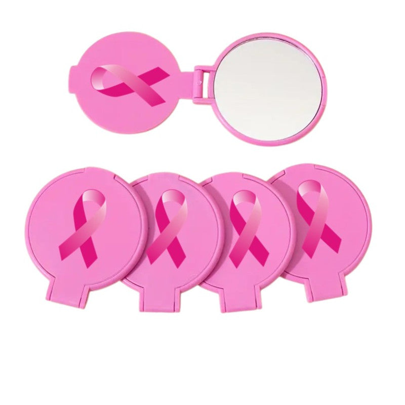 Miroirs de poche roses avec couvercle décor ruban – Par 60