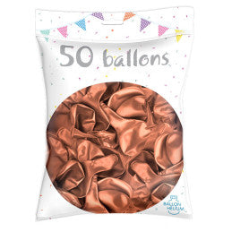 50 Ballons latex Métal Nacré Rose Gold 30 cm - Par 3