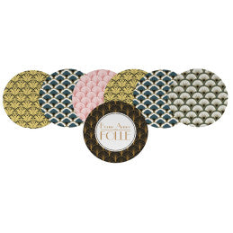 Set de 36 Sous-Verre Carton Bonne Année Folle - Diamètre 10 cm