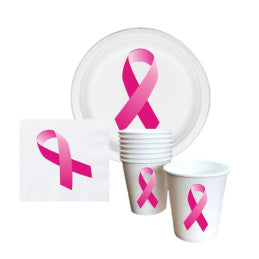 Assiettes avec ruban rose, Ø 18 cm – Par 96