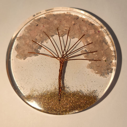 Plaque de rechargement en résine avec arbre de vie en cuivre