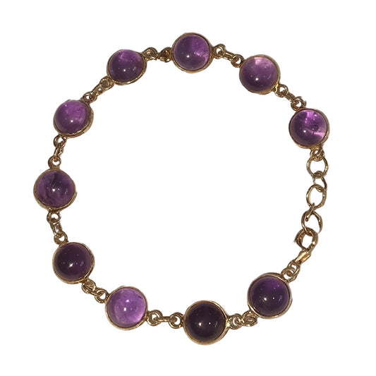 Bracelet avec pierre d’améthyste et détails en argent