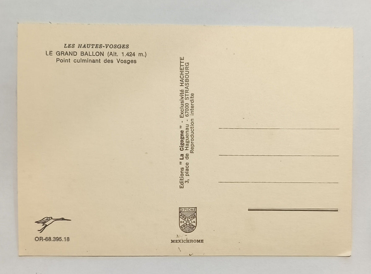 Carte postale vintage années 1960–1970 – Grand Ballon, Hautes Vosges