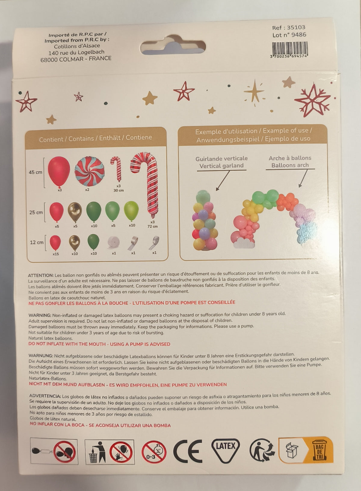 Kit guirlande de ballons de Noël – 81 pièces