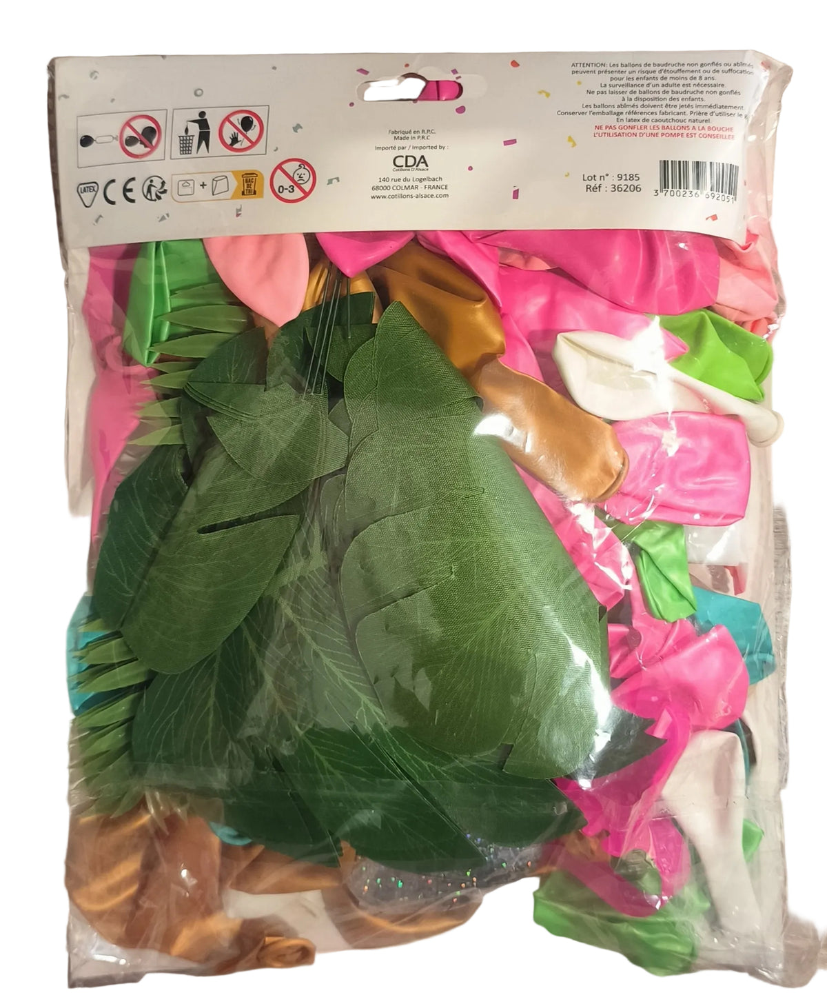 Kit arche de 95 ballons multicolores avec feuillage – CDA