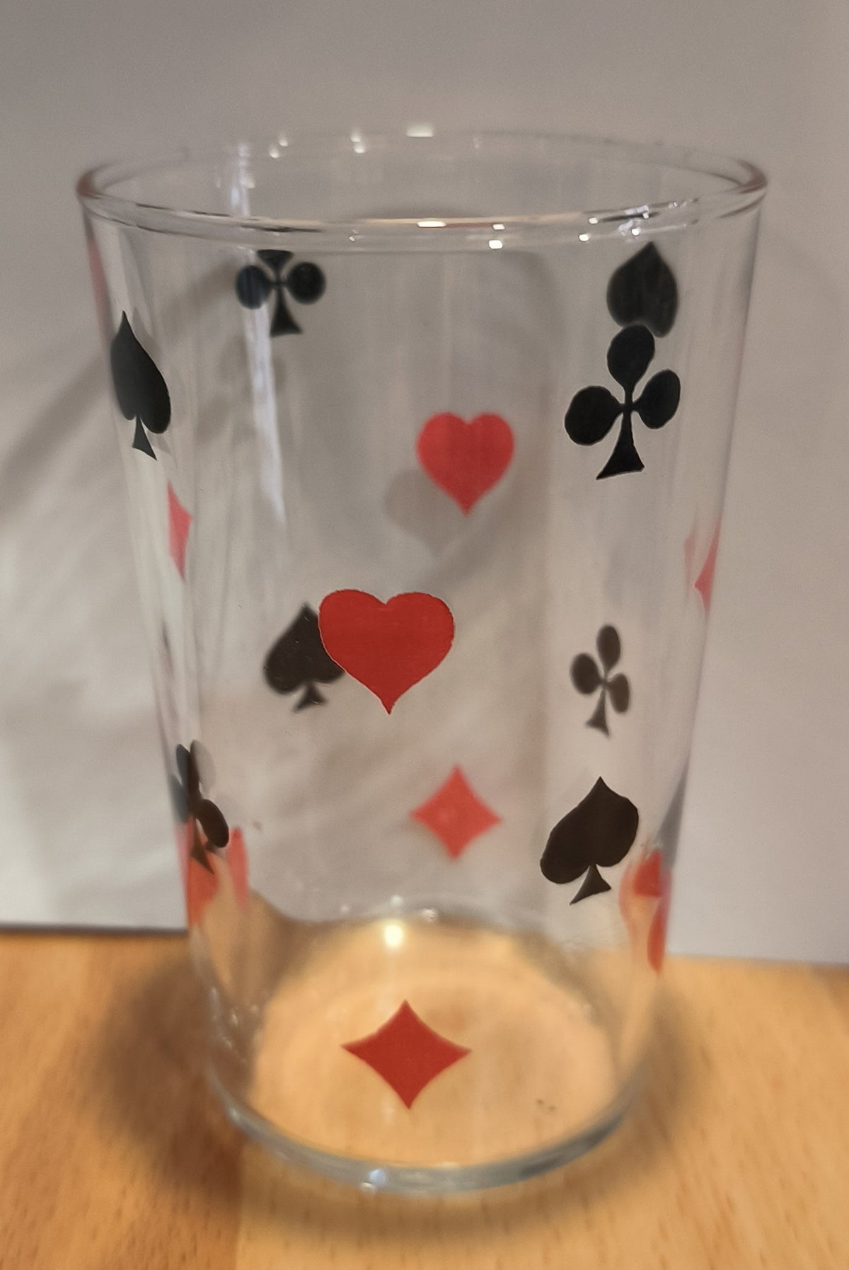 Verre de collection vintage à motifs de cartes à jouer