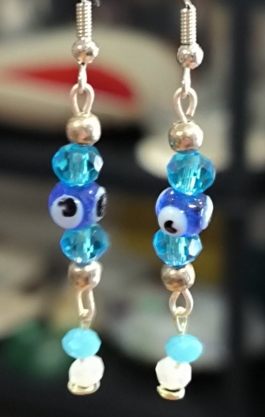 Boucles d’oreilles Orientales en perles de verre et cristaux – Rose Topaze