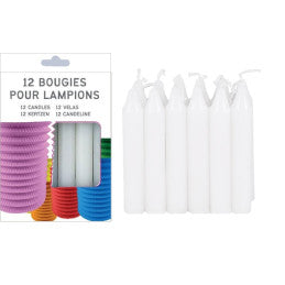 Bougies Blanches pour Lampions avec Bobèches - Carton 24 boîtes - CDA
