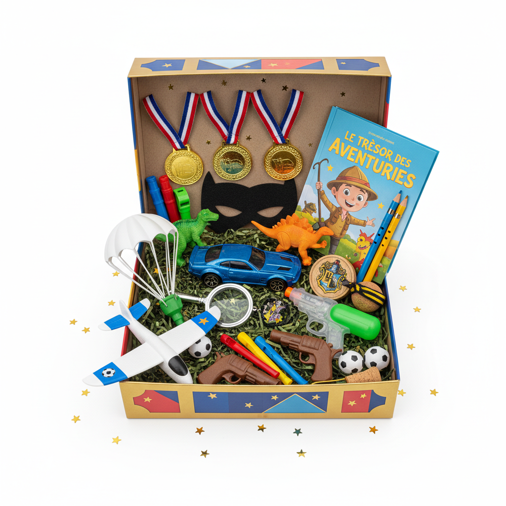Box Surprise Garçon — 8 Articles + 1 Livre + 1 Cadeau Offerts