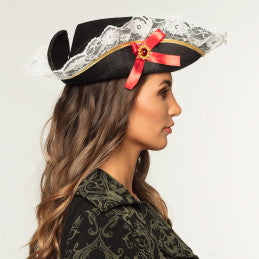 Chapeau Pirate Stacey Noir - Déguisement Boland