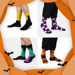 Lot de 12 Chaussettes d’Halloween 36–41 – 6 modèles assortis