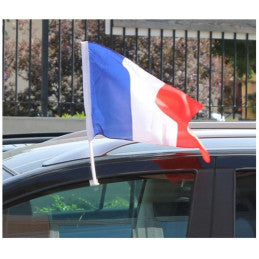 Drapeau avec Hampe France Polyester pour Voiture 45x30cm