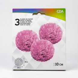 Fleurs de décoration roses, 20 cm × 3 – Par 18