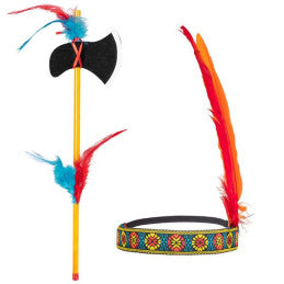 Lot de 8 Set Indien - Bandeau + Hache 35 cm