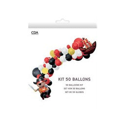 6 Kits 50 Ballons Pirate avec Accessoires