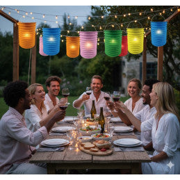 1 Lampion Cylindrique 13 cm CDA - Coloris Assortis