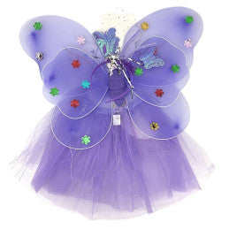 Lot de 6 / Set Papillon Violet LED 4 pièces - Tutu LED + Aile LED + Tiare + Baguette (Copie)