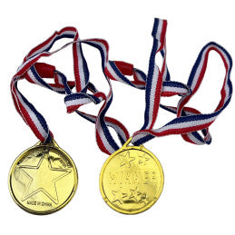 Set de 100 Médailles d'Or en Plastique Doré