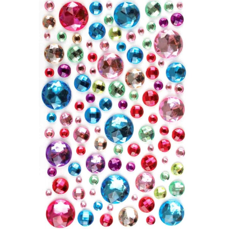 Assortiment de 109 ronds strass adhésifs