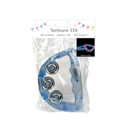 Tambourin LED 4 coloris assortis - 15 x 12 x 3 cm - Par 6