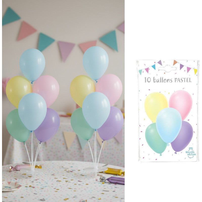 10 Ballons latex PASTEL 30 cm - Par 3