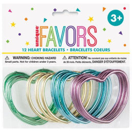 Bracelets brillants forme de cœur - Lot de 12