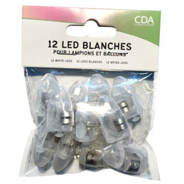 Lot de 12 Mini LED Lumière Blanche pour Lampion CDA