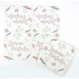 Carton de 12 x 16 Serviettes papier 33x33cm Journée Parfaite Mariage Champêtre