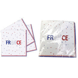 16 serviettes papier 33x33cm France Bleu Blanc Rouge