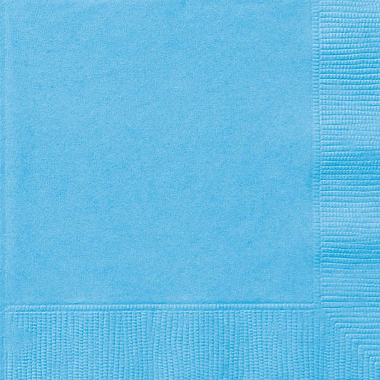20 Serviettes 24x24 cm -  Bleu Pastel ou rose