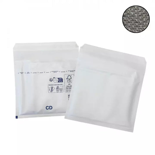 Enveloppe bulle Classique CD blanc 200x175mm - Carton de 100