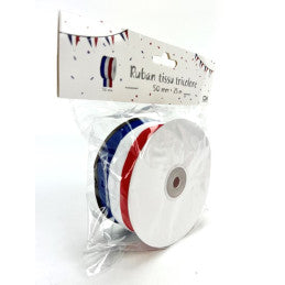 Ruban Tissu Tricolore 50 mm - 25 m