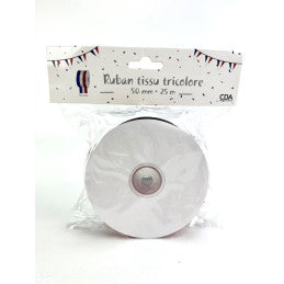 Ruban Tissu Tricolore 50 mm - 25 m