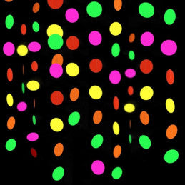 4 Guirlandes DOTS FLUO NEON UV 4.4 m - Par 6