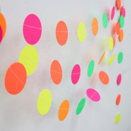 4 Guirlandes DOTS FLUO NEON UV 4.4 m - Par 6