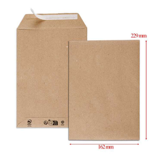Enveloppes Kraft C5 162x229mm - Carton de 500