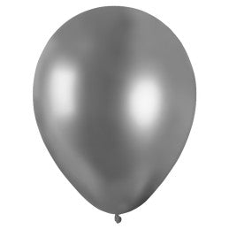 6 Ballons métal argent 30 cm