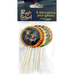 6 Cake-Topper Blasons MAGIC SCHOOL