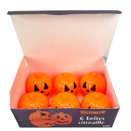 Boîte de 6 Citrouilles Décoratives 6x6 cm