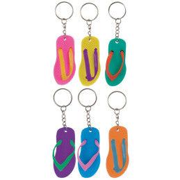 6 Mini Tongs Porte-Clés - Unique