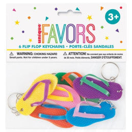 6 Mini Tongs Porte-Clés - Unique
