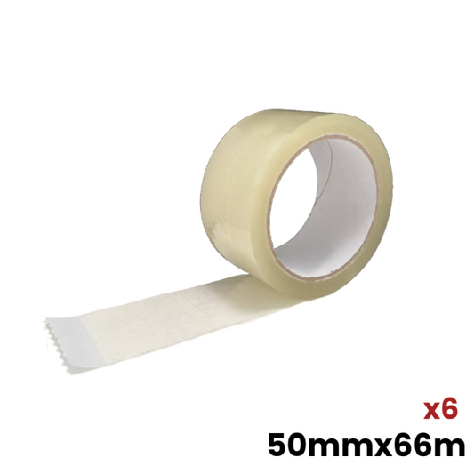 Rouleaux Adhésifs Transparents 50mm x 66m - Lot de 6