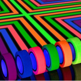 6 Rubans adhésifs UV néon 1.5 cm x 5 mètres