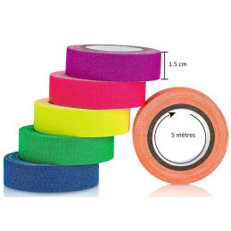 6 Rubans adhésifs UV néon 1.5 cm x 5 mètres