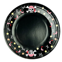 8 Assiettes 18cm en Carton Pirate - Carton de 12 sets - CDA