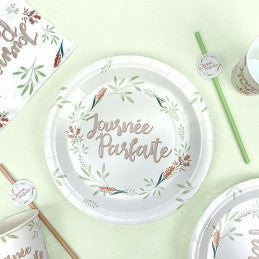 8 Assiettes 23 cm Journée Parfaite - Mariage champêtre
