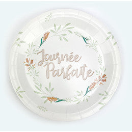 8 Assiettes 23 cm Journée Parfaite - Mariage champêtre