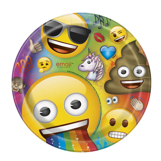 12 Lots de 8 Assiettes 23cm Rainbow Emoji